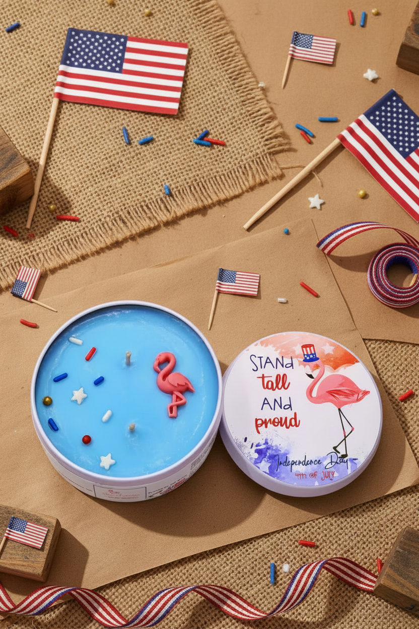 luxury 4th of July soy candle Stay Tall and Proud