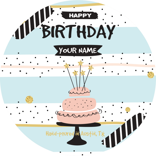 Happy B-day! Custom Candle | Happy Candle - PinkFlamingoCandle