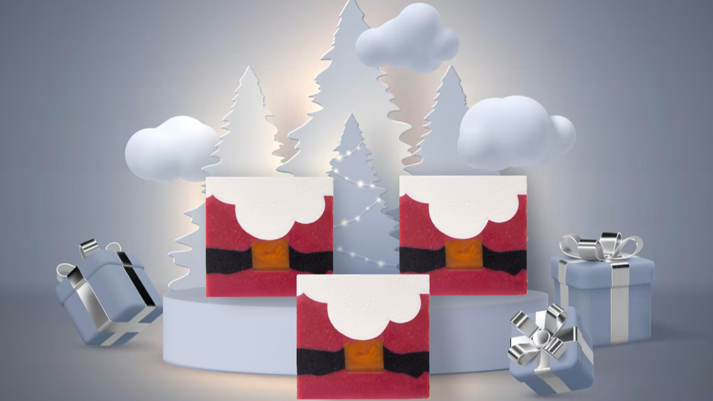 SANTA ARTISAN SOAP, HOLIDAYS SOAP, apple, berry, lemon, balsam fir, cinnamon, clove,