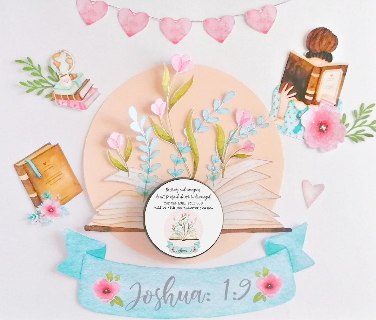 christian scripture candle with elegant neutral label