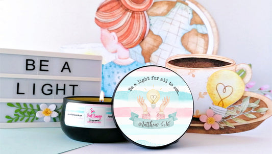 scripture candle with tropical floral fragrance