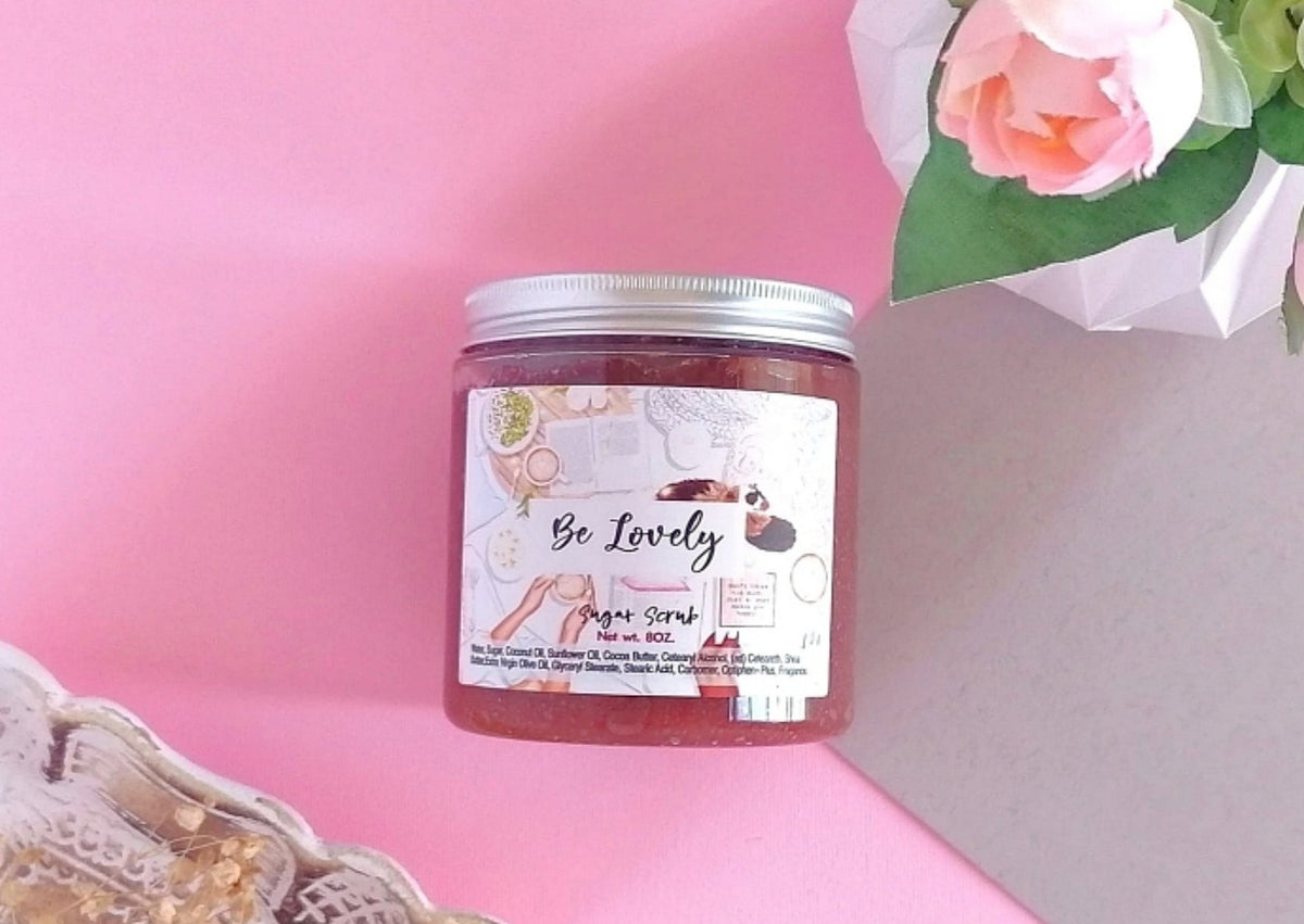 Be lovely | Coconut Oil Sugar Scrub 8oz - PinkFlamingoCandle