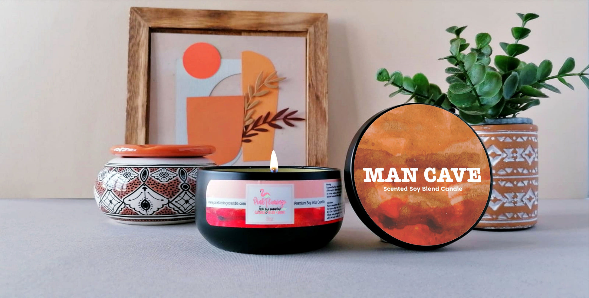 Man cave Candle, Sandalwood and leather