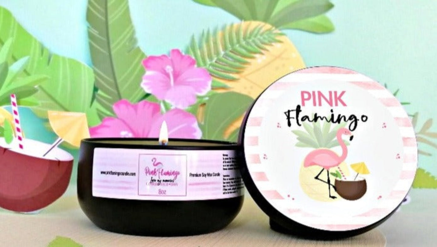 Pink Flamingo candle 8oz