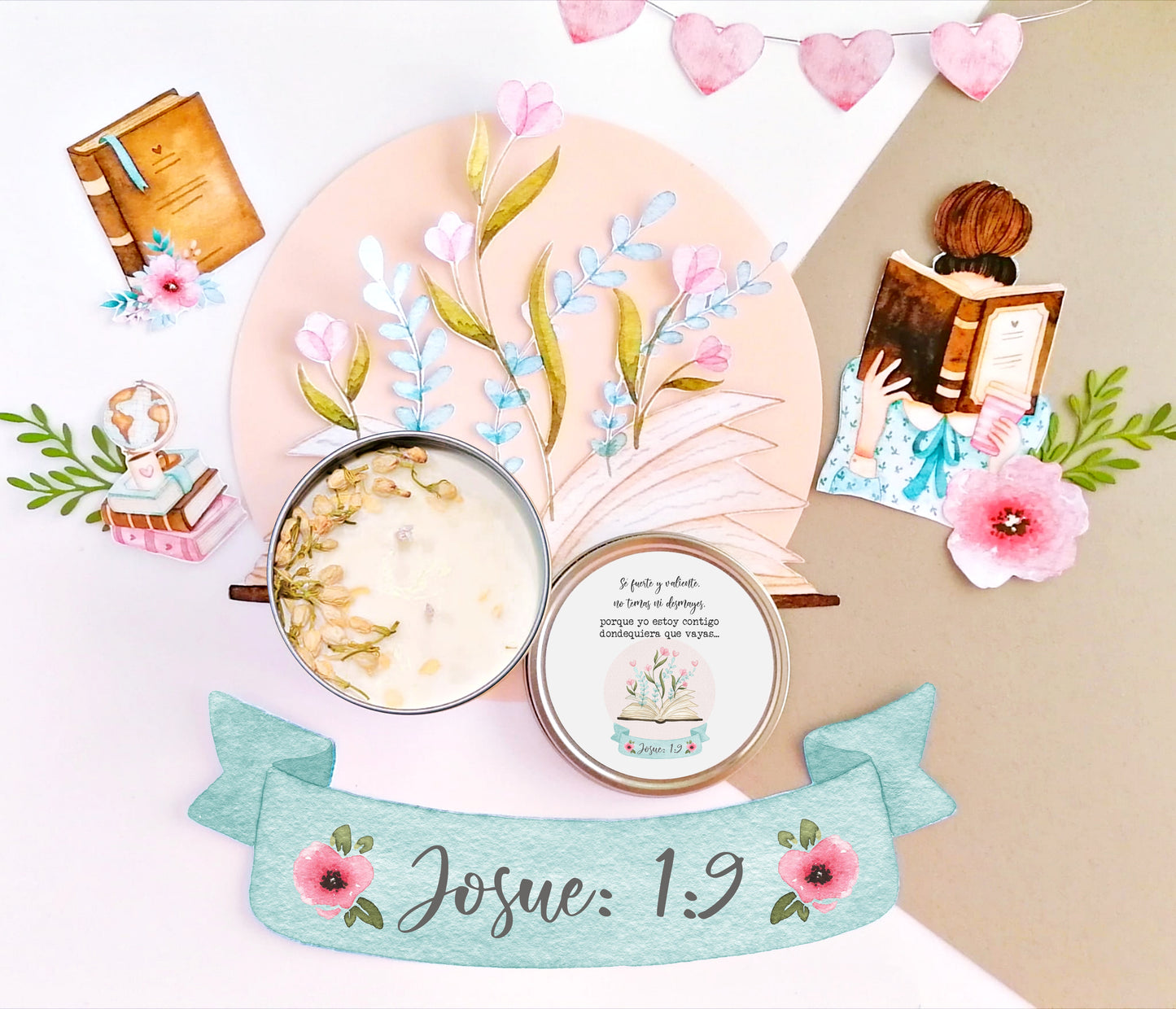 Joshua 1:9 | Faith Candle - PinkFlamingoCandle