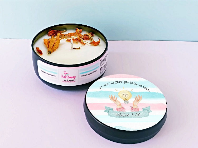 Mateo 5:16 Candle - Faith Collection Candle 8oz