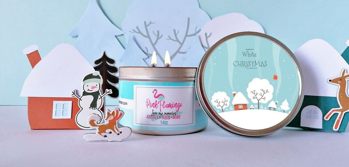 White Christmas soy wax Seasonal Candle, 14oz