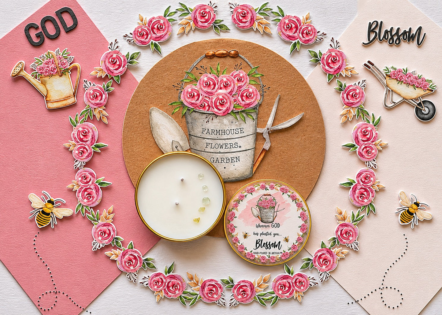Luxury floral soy candle, gardenia