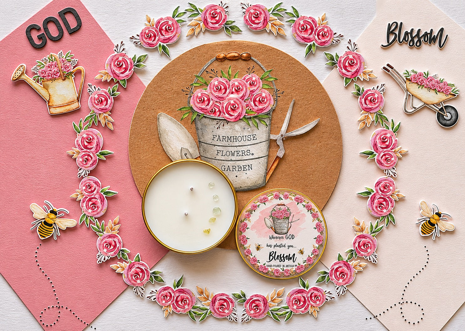 Luxury floral soy candle, gardenia