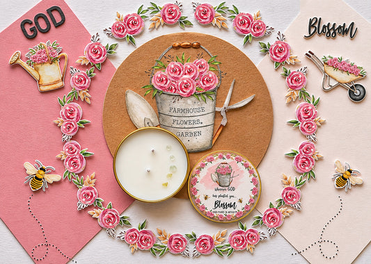 Luxury floral soy candle, gardenia