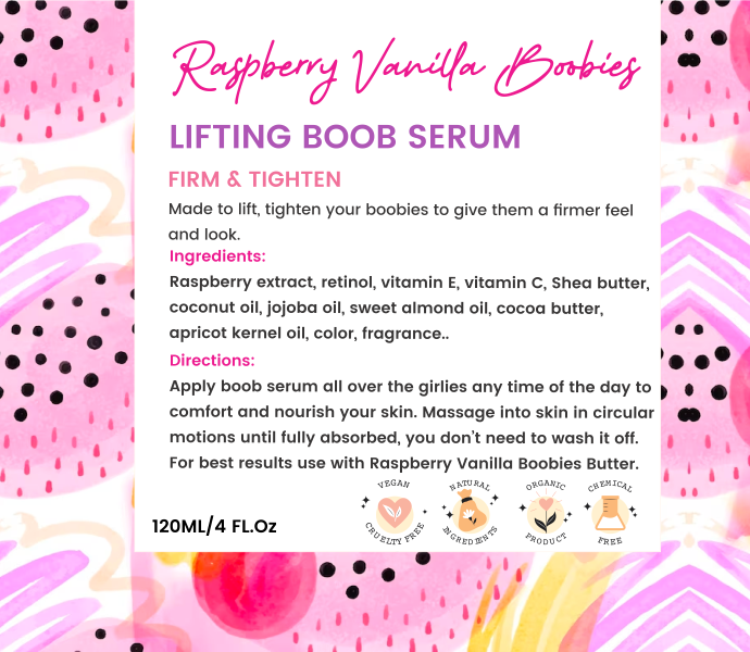 Raspberry Vanilla Boobies Serum - PinkFlamingoCandle