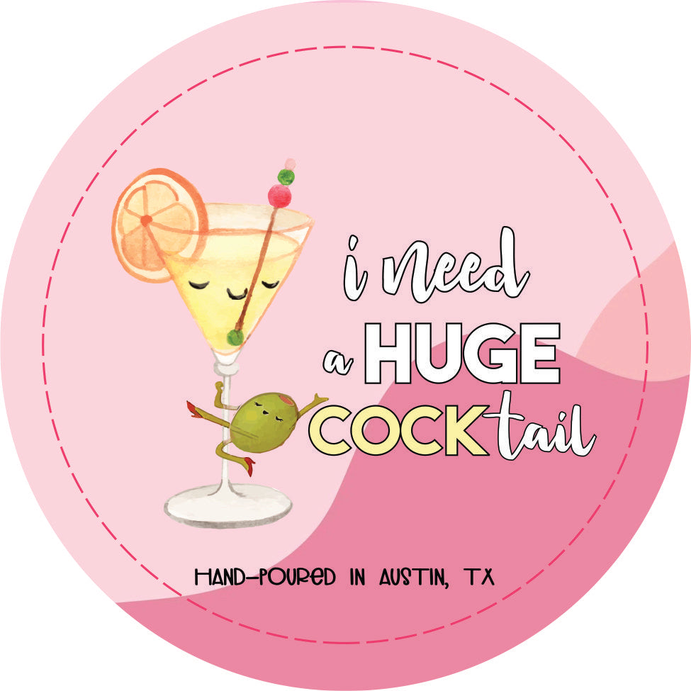 luxury cocktail soy candle funny aesthetic pink flamingo branding