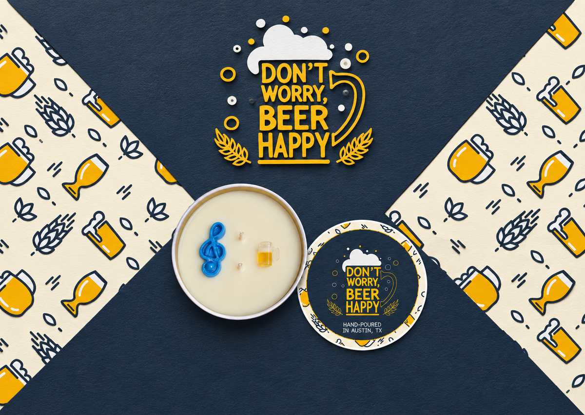 Don't Worry, Beer Happy  | Man Cave Candle. LIMITED EDITION