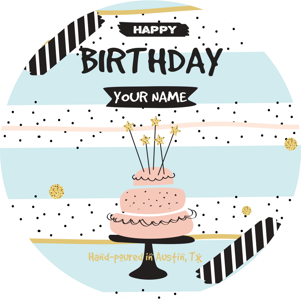 Happy B-day! Custom Candle | Happy Candle - PinkFlamingoCandle
