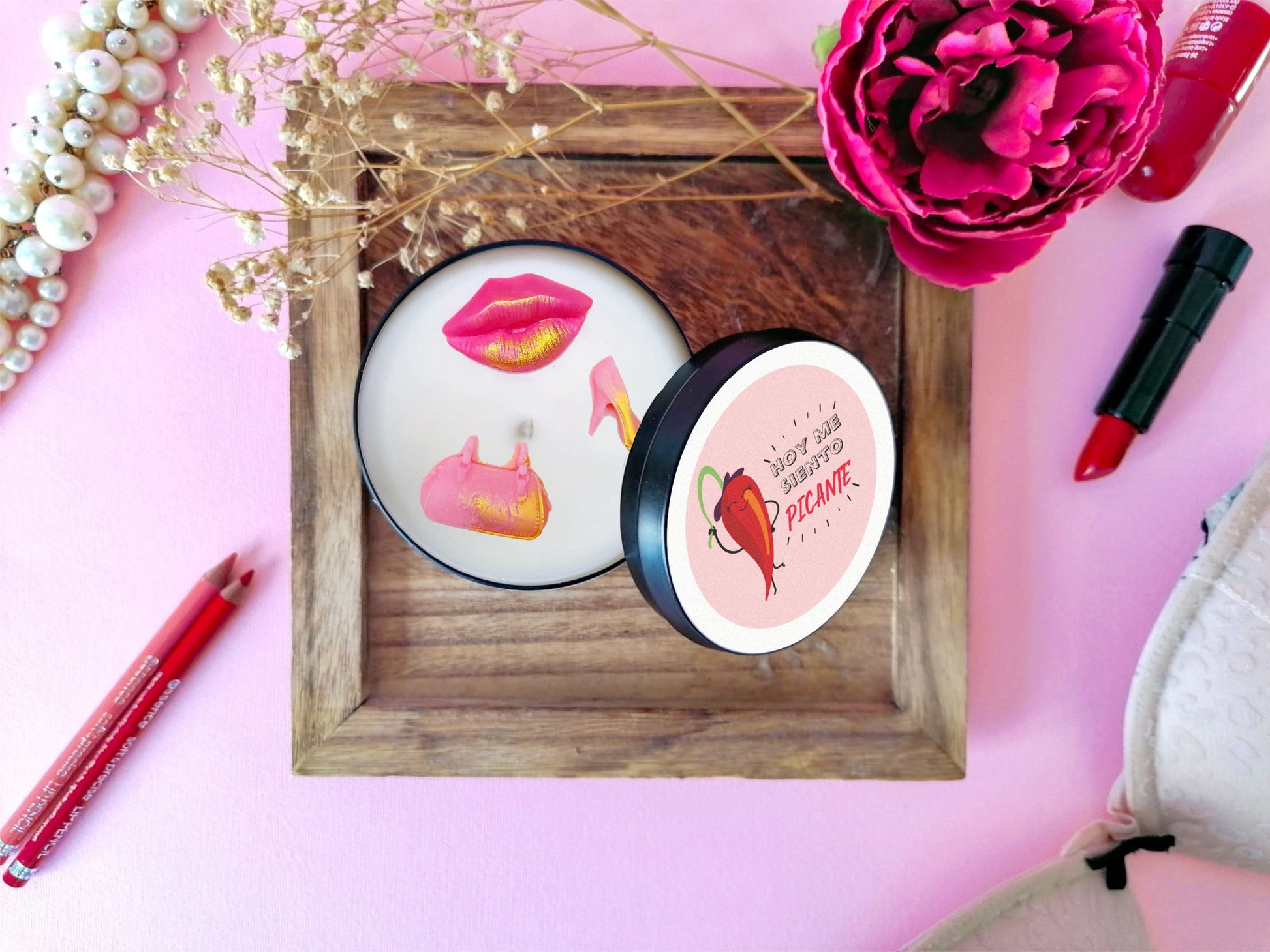 Hoy me siento Picante Candle- Happy Candle Collection - 8oz Soy scented candle