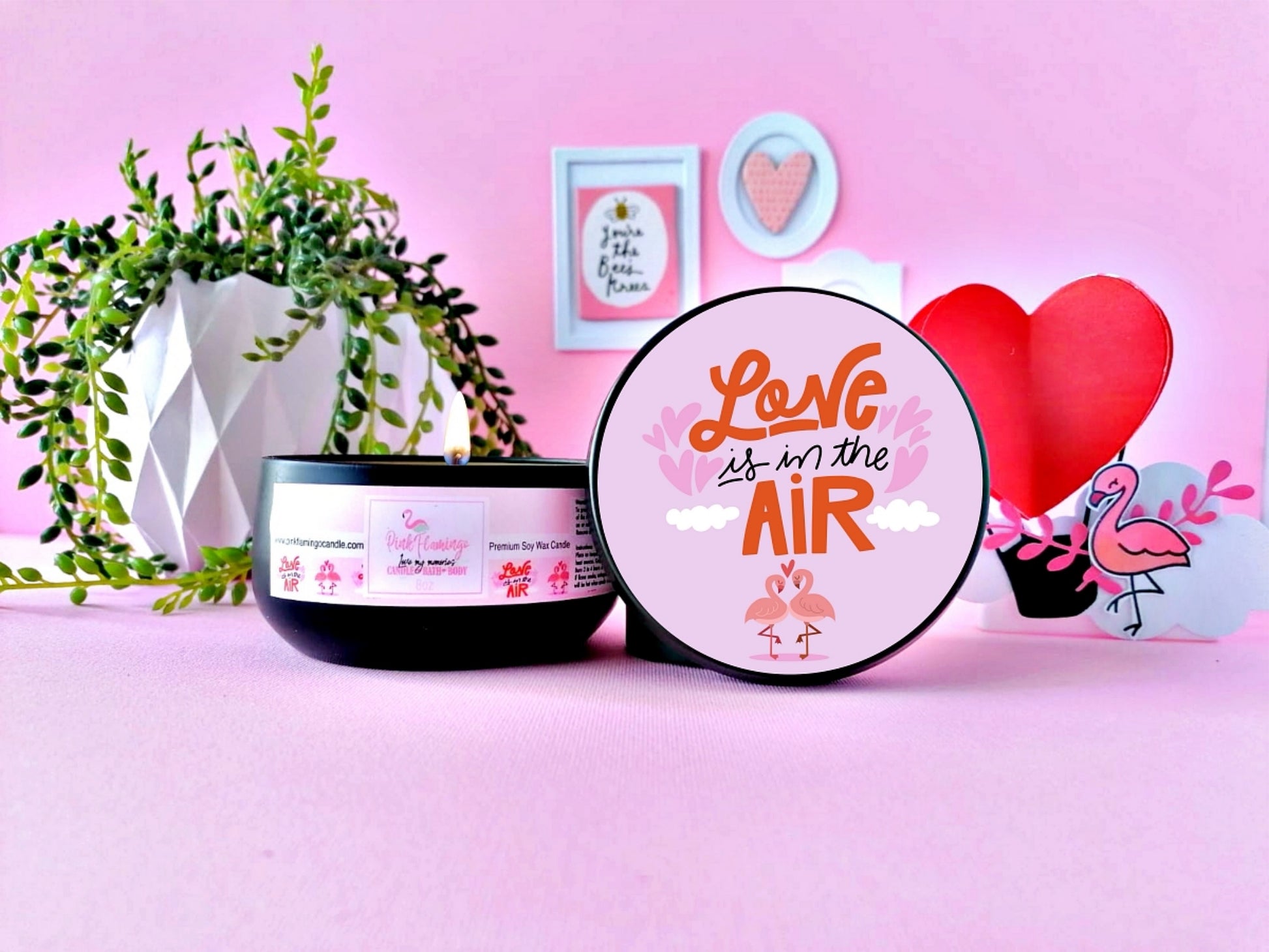 valentine luxury candle soft floral vanilla amber glow