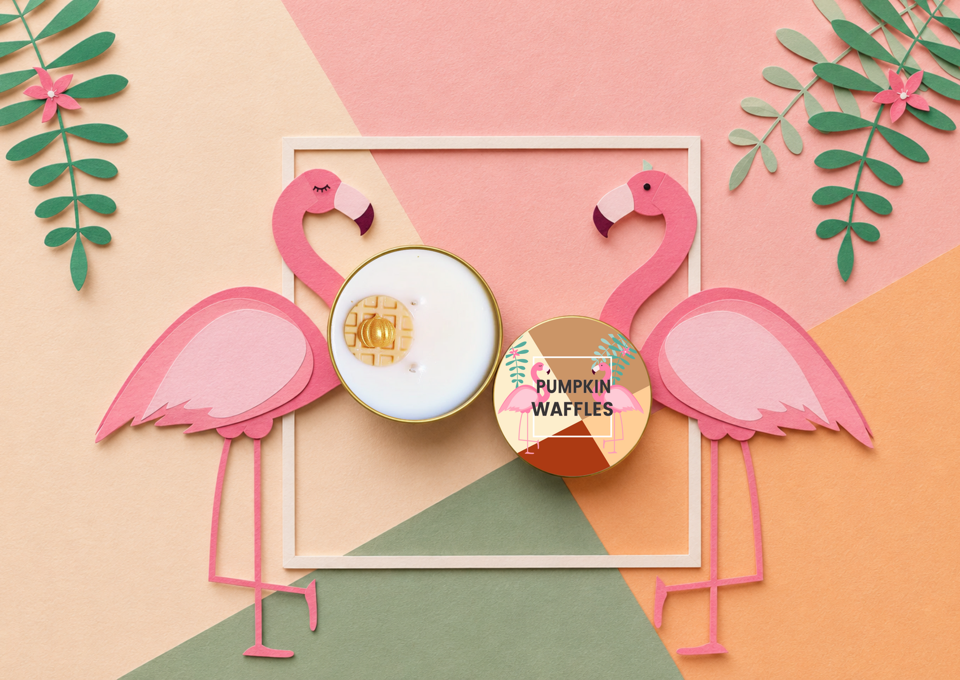 luxury pumpkin waffle soy candle cozy autumn aesthetic
pumpkin maple bakery candle warm fall home decor
pumpkin waffle seasonal candle pink flamingo cozy branding