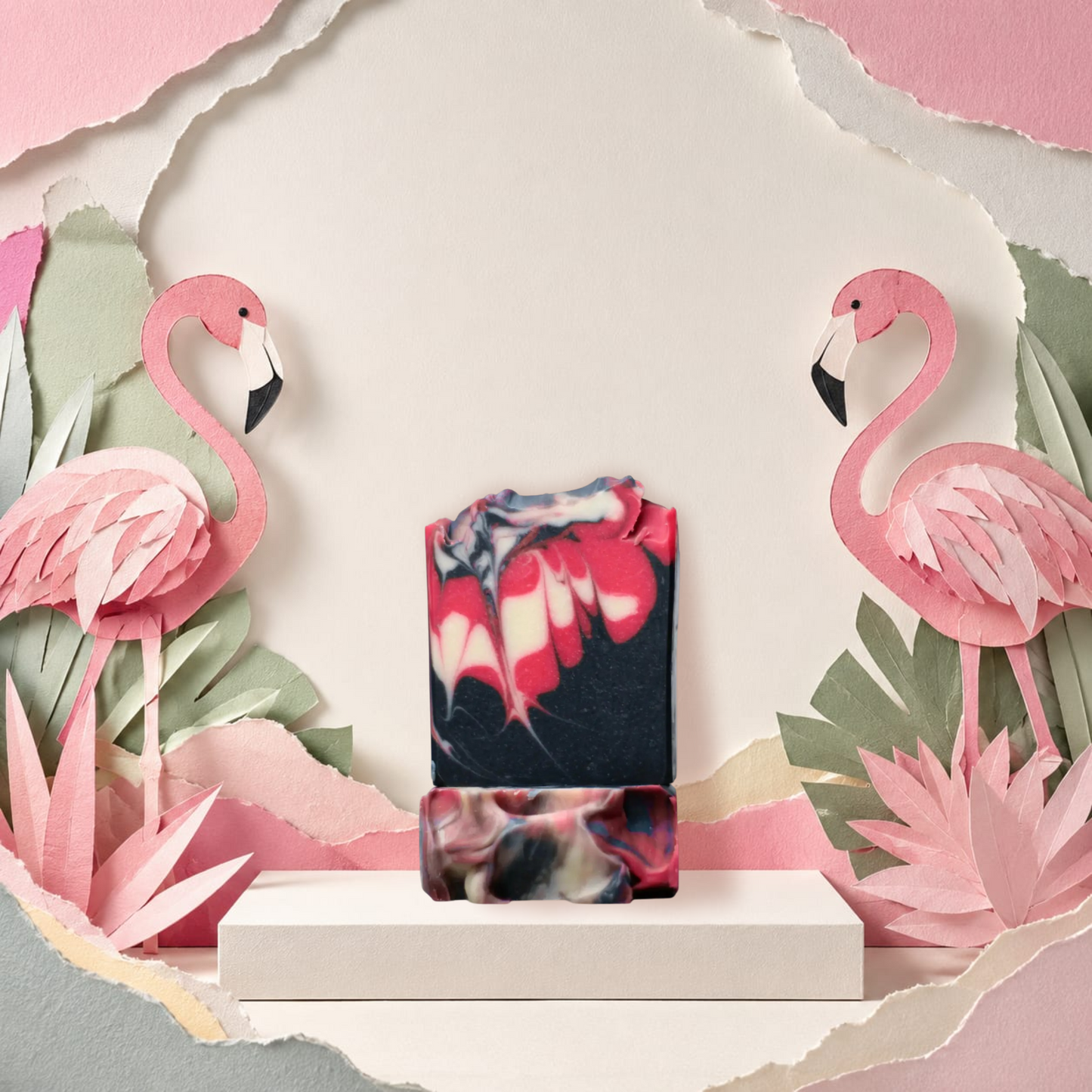 Velvet Trouble goat milk soap, flower