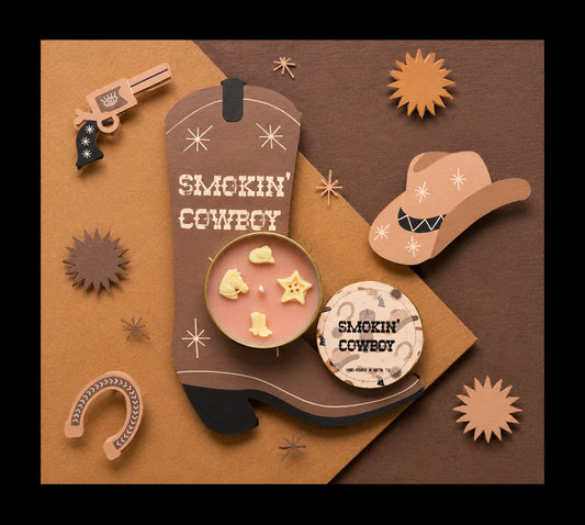 luxury smokin cowboy soy candle western masculine fragrance