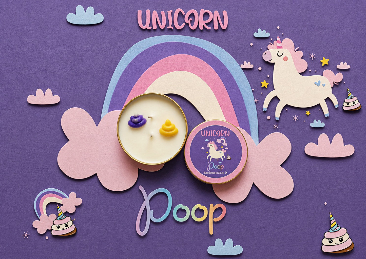 funny unicorn candle for kids pastel aesthetic
luxury playful soy candle unicorn themed