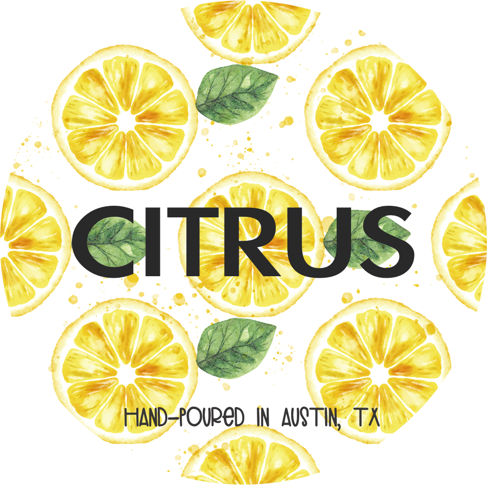 Citrus natural soy candle, luxury tin
pet safe
