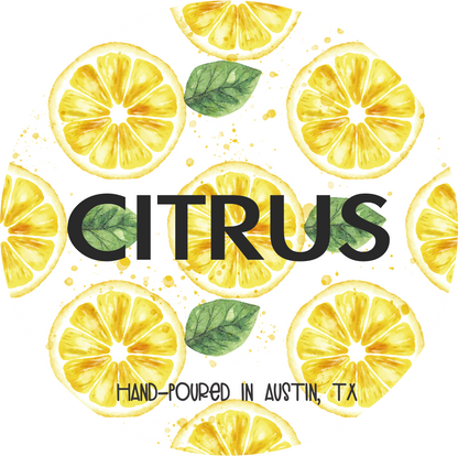 Citrus natural soy candle, luxury tin
pet safe

