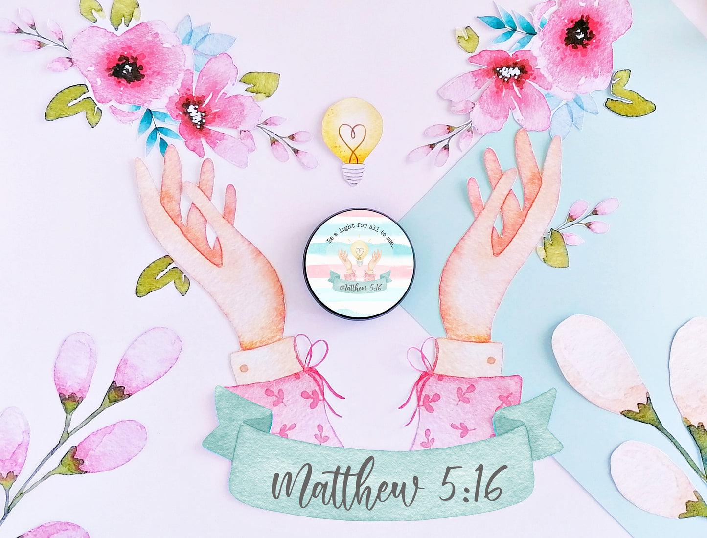 handcrafted inspirational candle with Bible verse