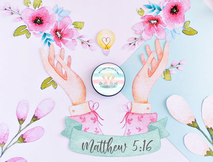 handcrafted inspirational candle with Bible verse
