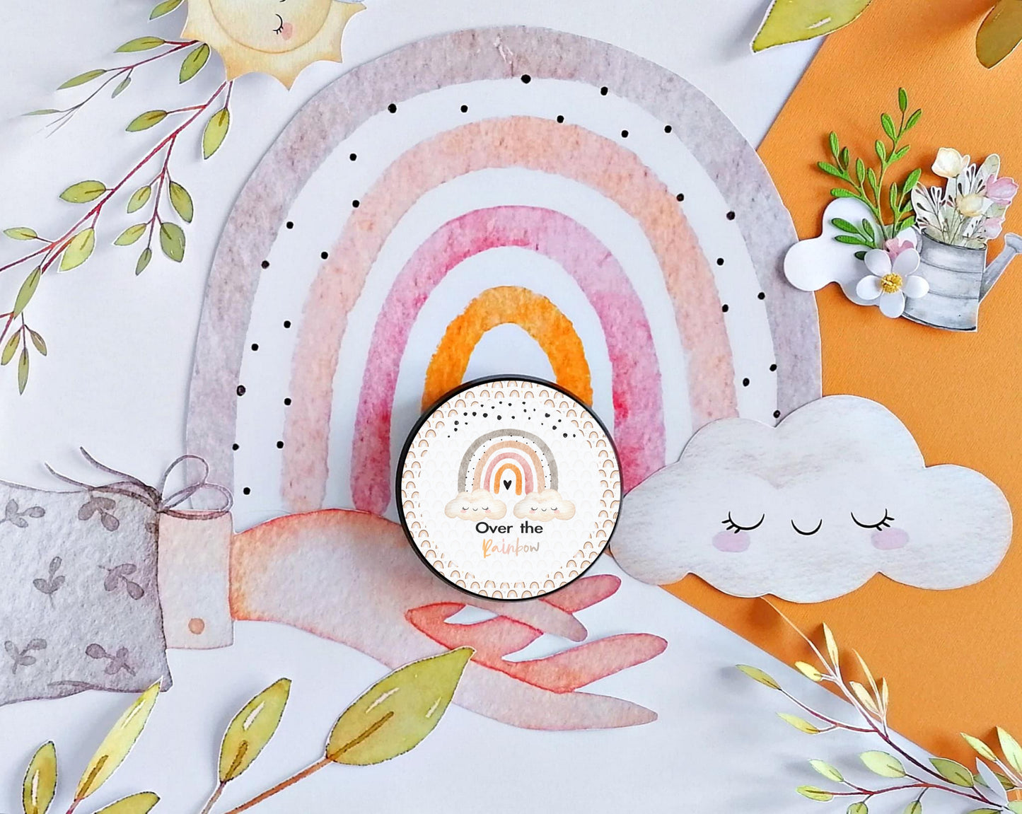 dreamy rainbow luxury candle aesthetic decor