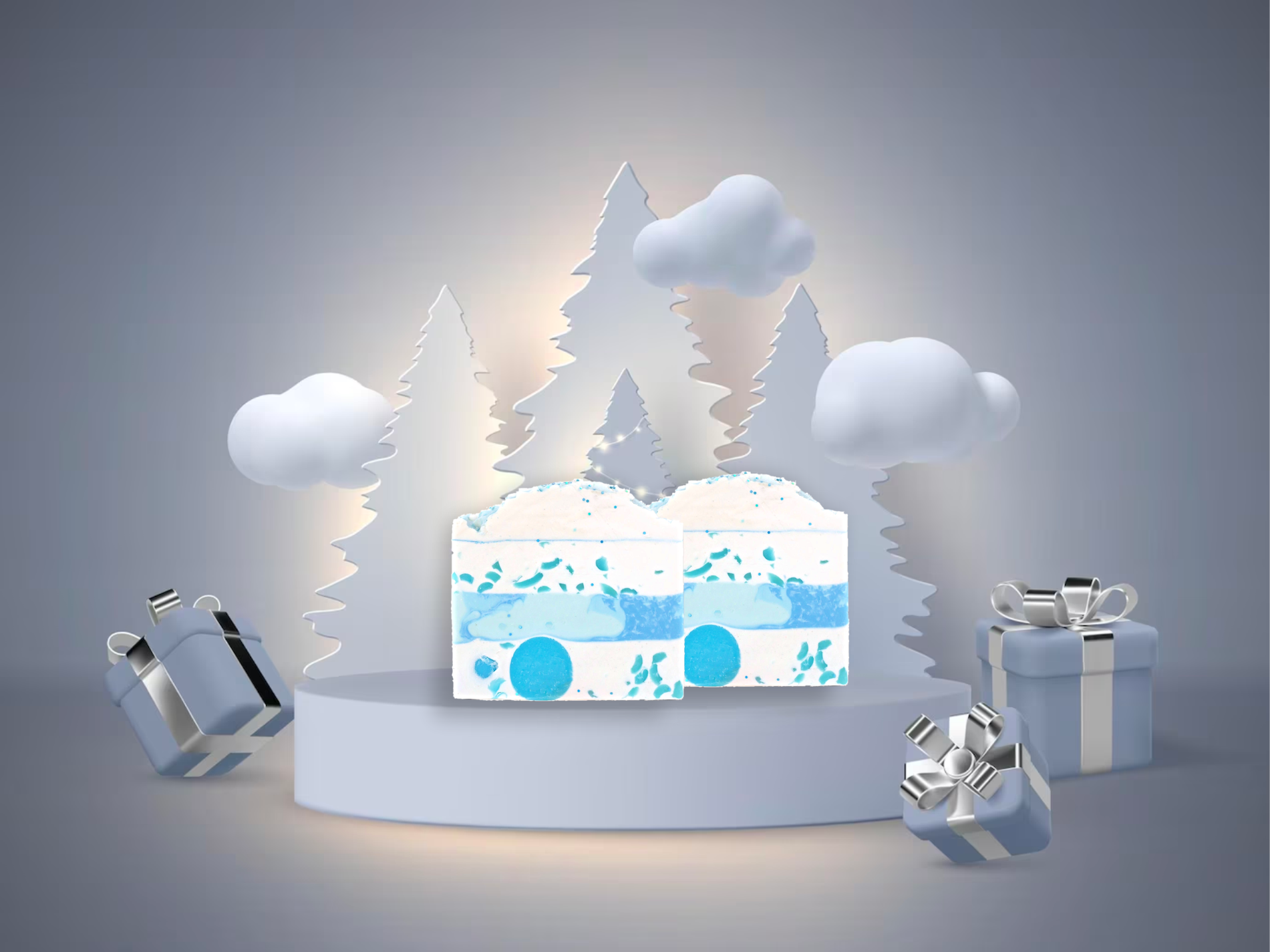 White christmas Artisan Soap - PinkFlamingoCandle