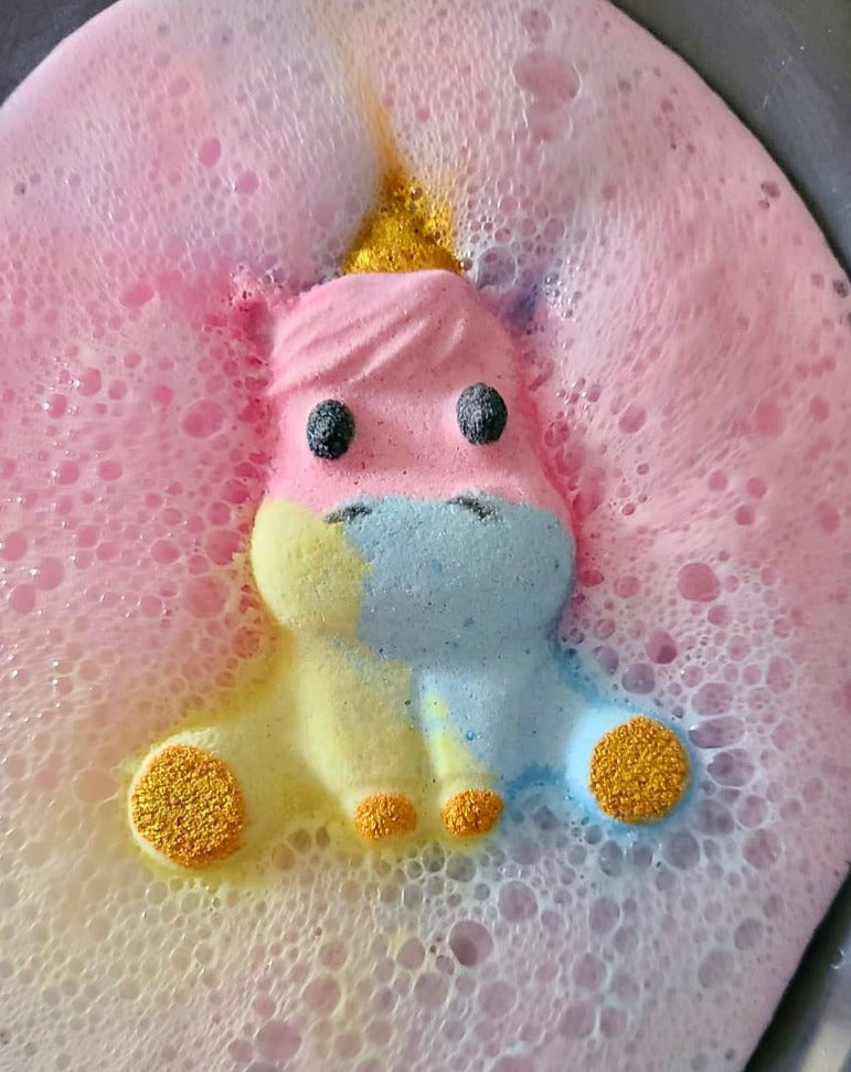 Unicorn Rainbow Bath Bomb | Luxury Bath Bomb + Earrings | Gift Package