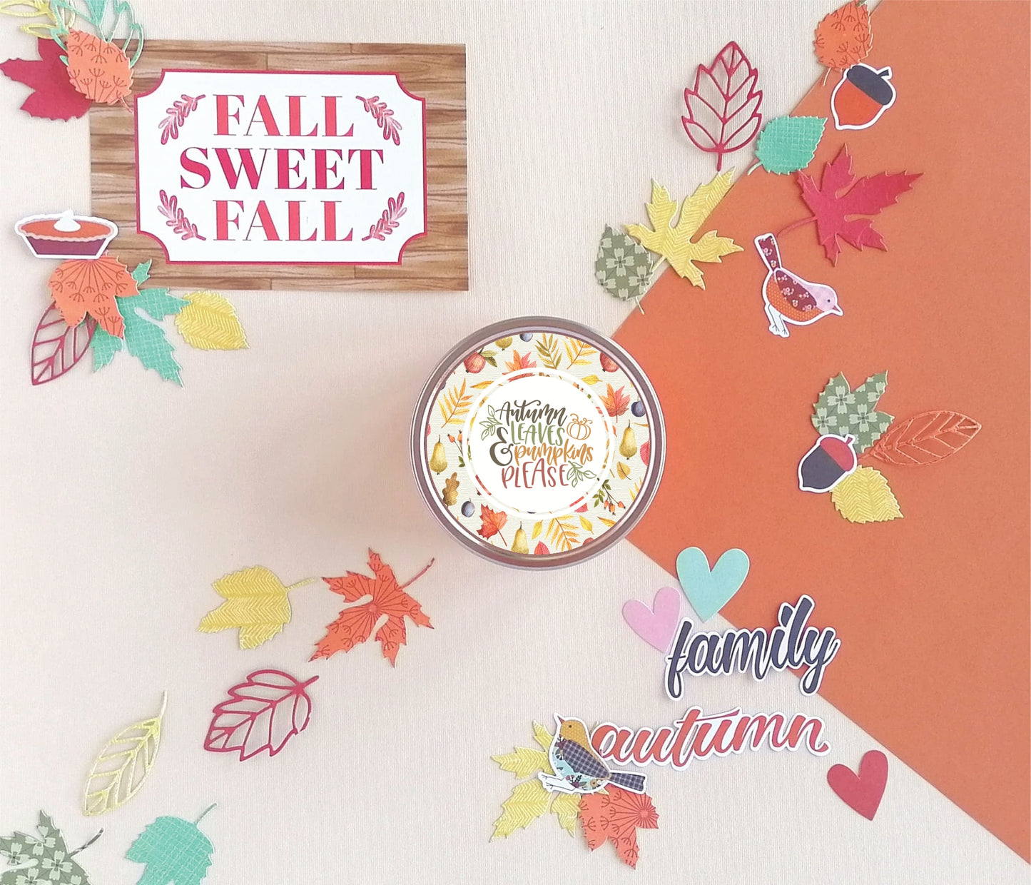 Autumn Leaves & Pumpkins please-Autumn Scented Soy Candles for Home- Autumn leaves and pumpkin please, Pumpkin Spice Latte- Pink Flamingo Candle 14oz