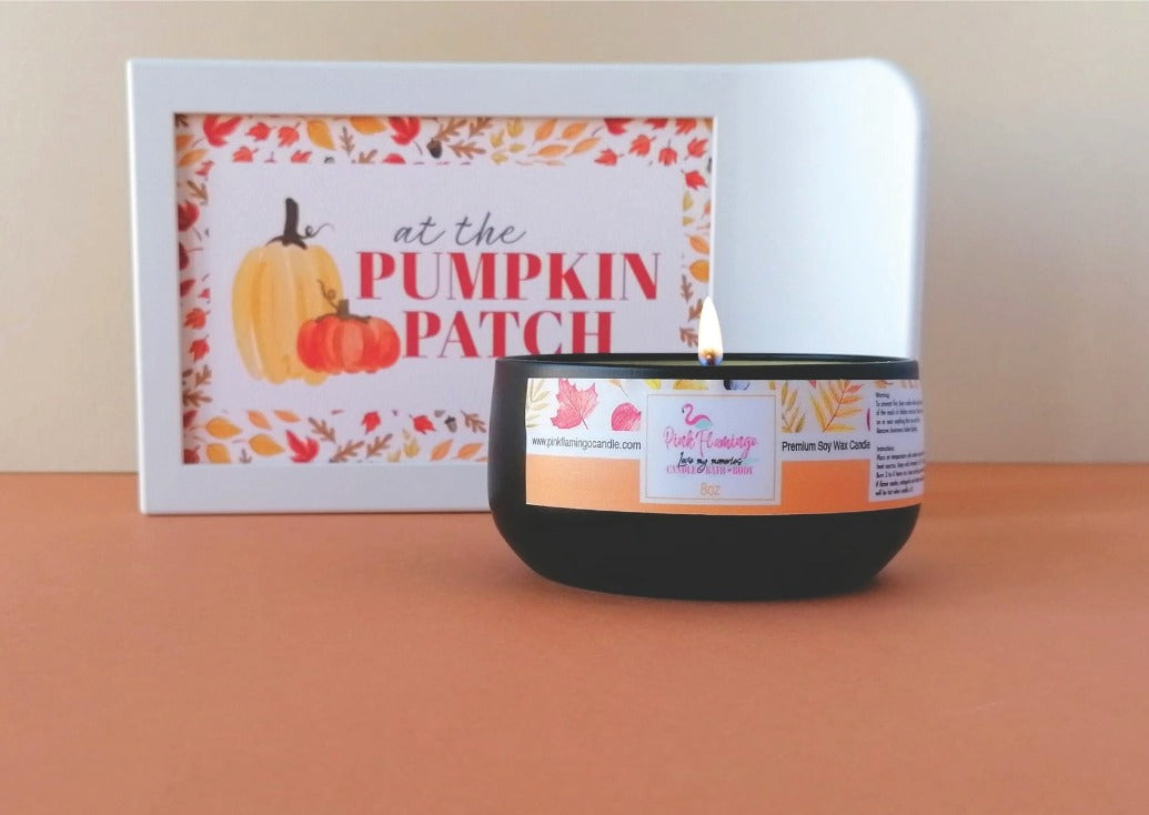 Autumn Leaves & Pumpkins please-Autumn Scented Soy Candles for Home- Autumn leaves and pumpkin please, Pumpkin Spice Latte- Pink Flamingo Candle 8oz