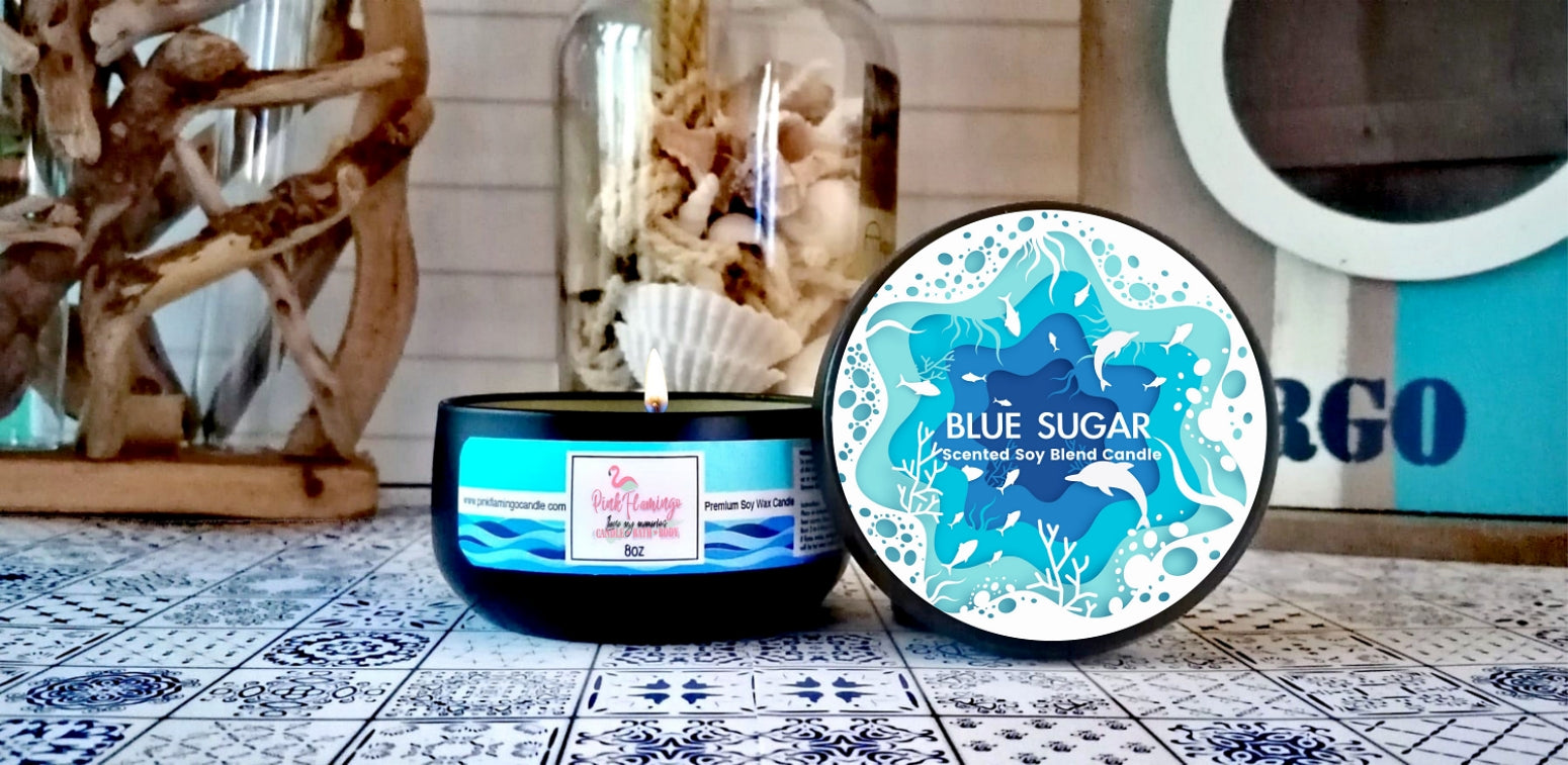 Blue sugar | Man Cave Candle - PinkFlamingoCandle