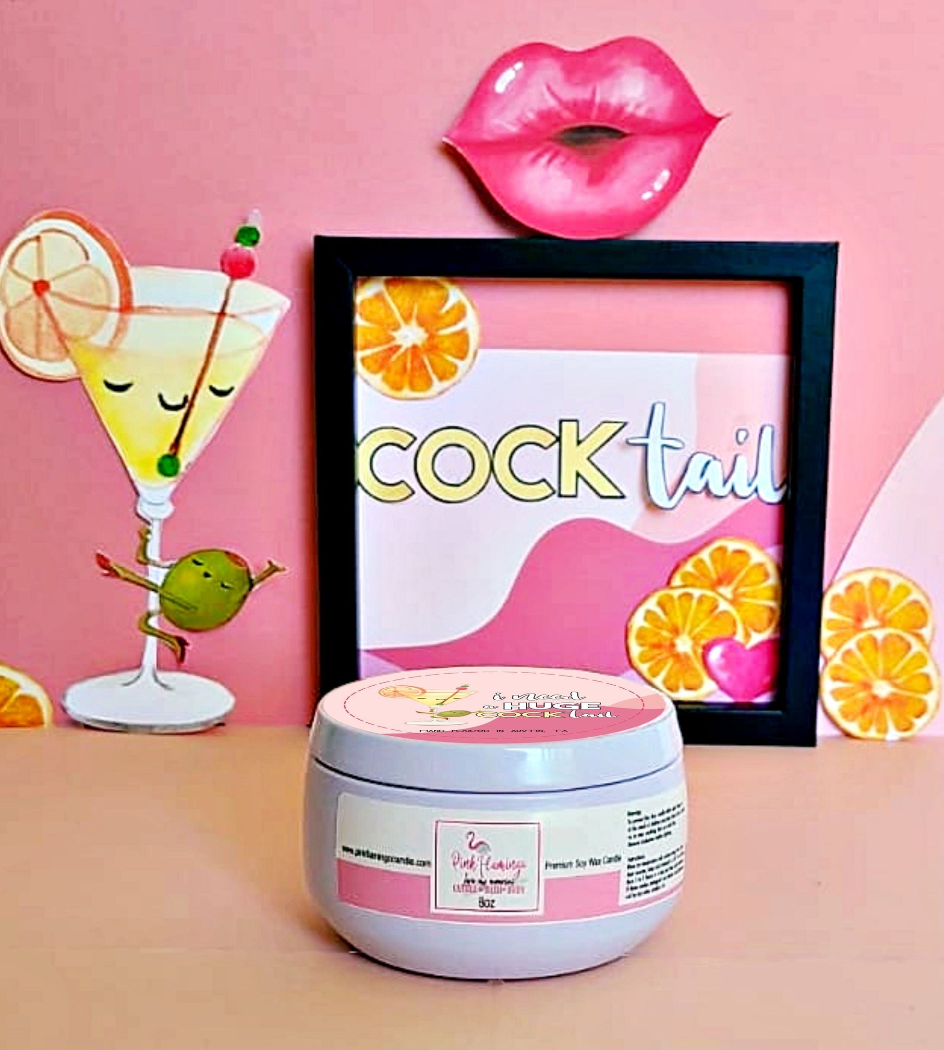 VALENTINES CANDLE 8OZ I NEED A HUGE COCKTAIL