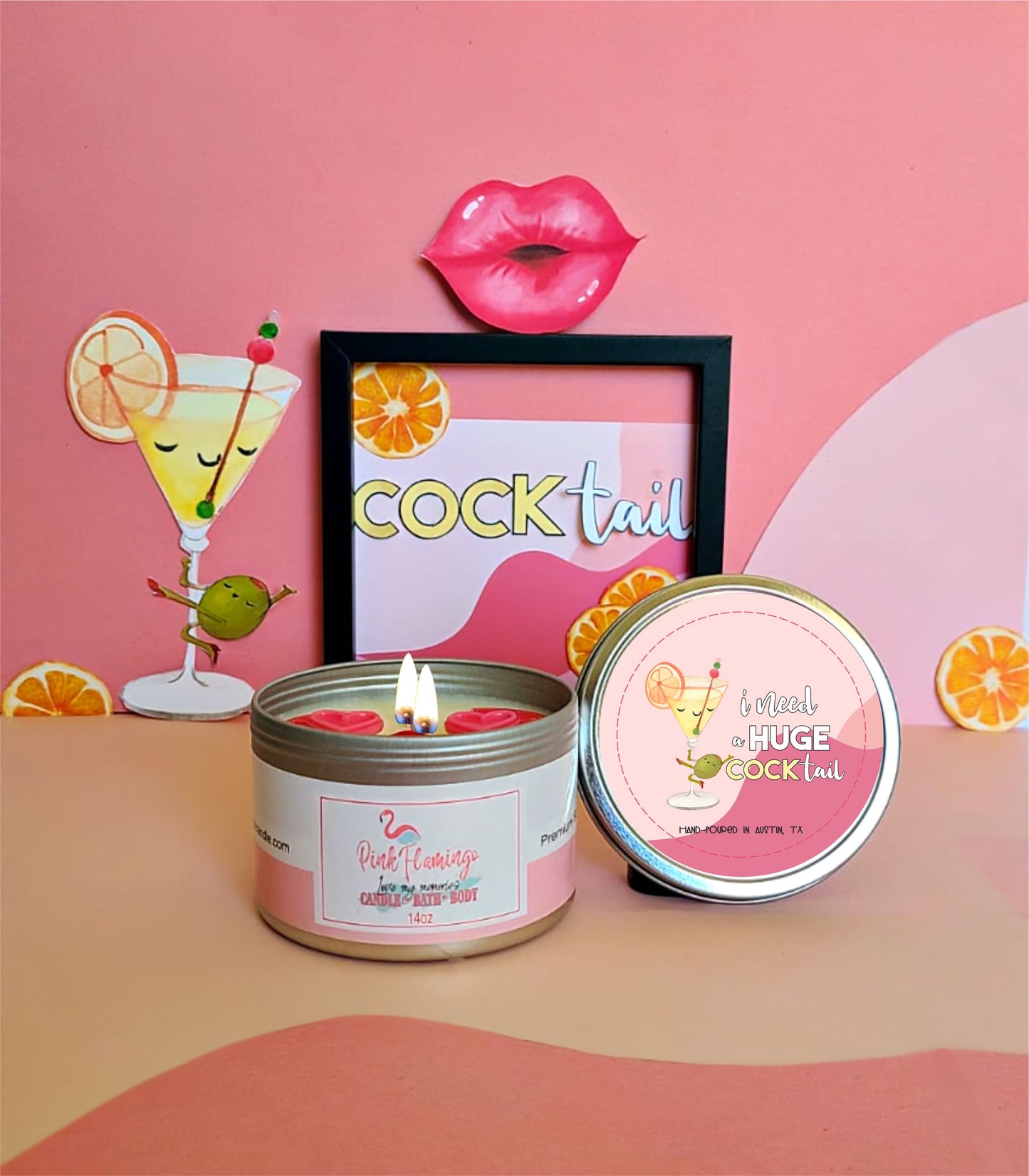 VALENTINES CANDLE 14OZ I NEED A HUGE COCKTAIL