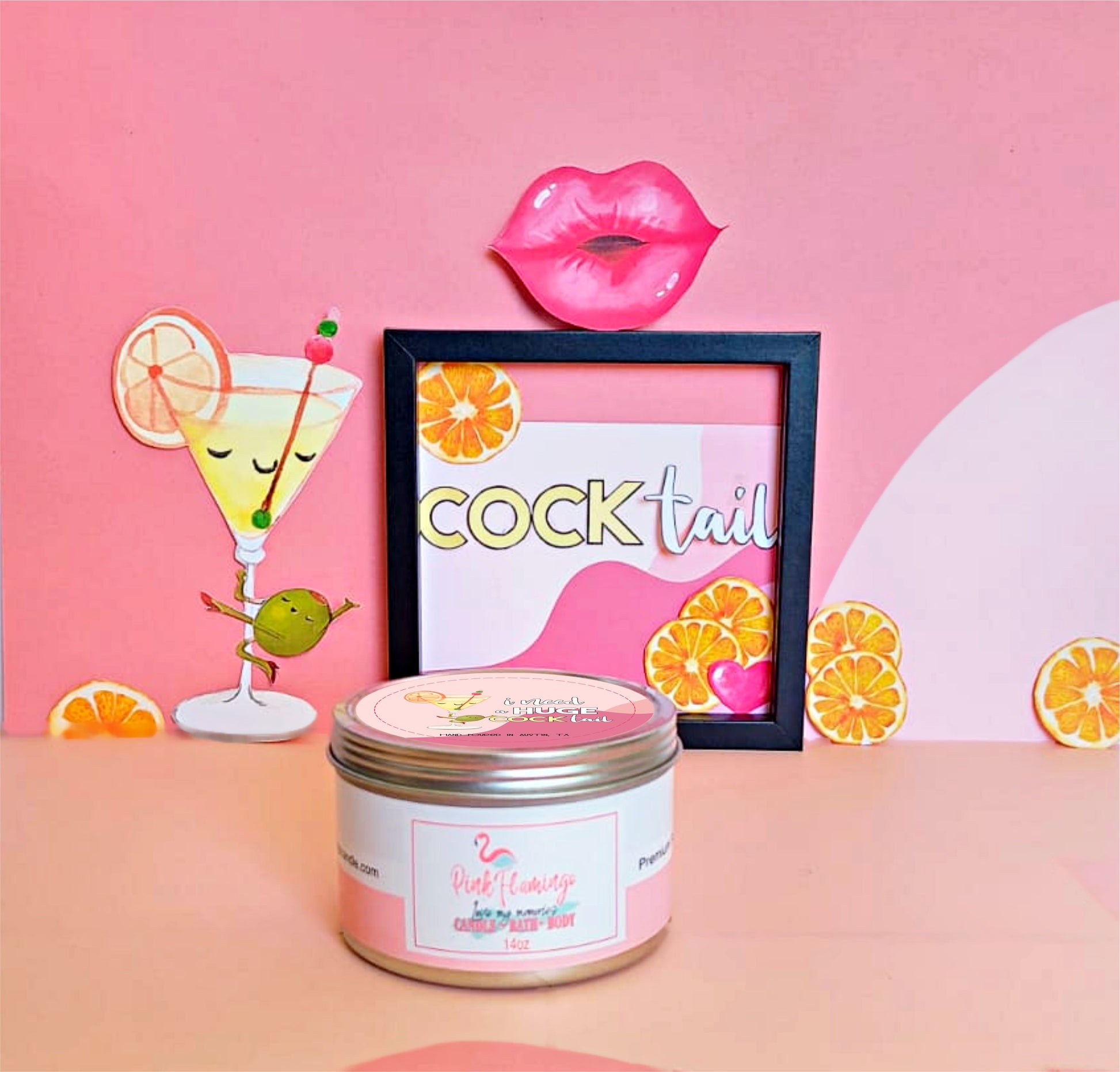 VALENTINES CANDLE 14OZ I NEED A HUGE COCKTAIL