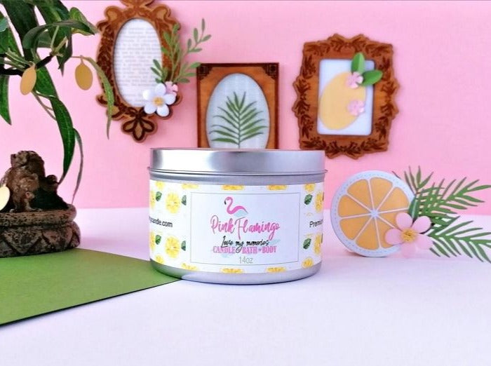 Citrus Signature Candle 14oz- Pink Flamingo Candle