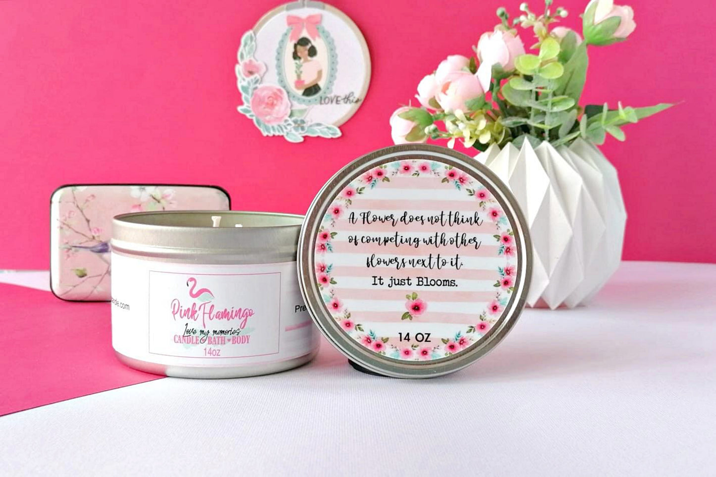 Floral Soy candle • Wisteria Scented Soy candle • "Just Blooms" • Inspirational Gift • Good vibes