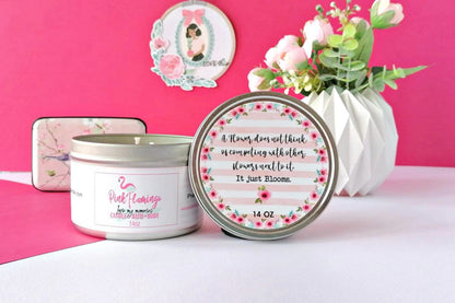 Floral Soy candle • Wisteria Scented Soy candle • "Just Blooms" • Inspirational Gift • Good vibes floral candle for home