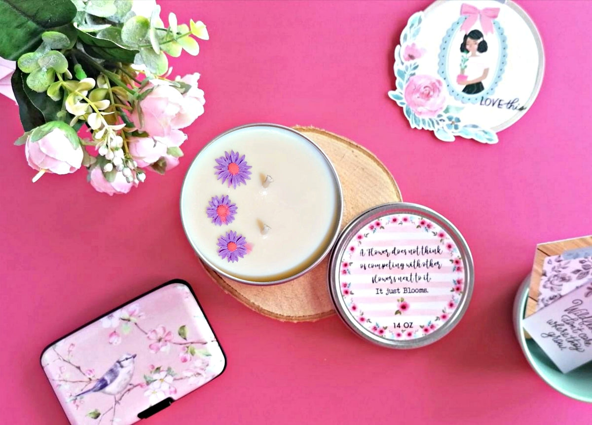 Floral Soy candle • Wisteria Scented Soy candle • "Just Blooms" • Inspirational Gift • Good vibes