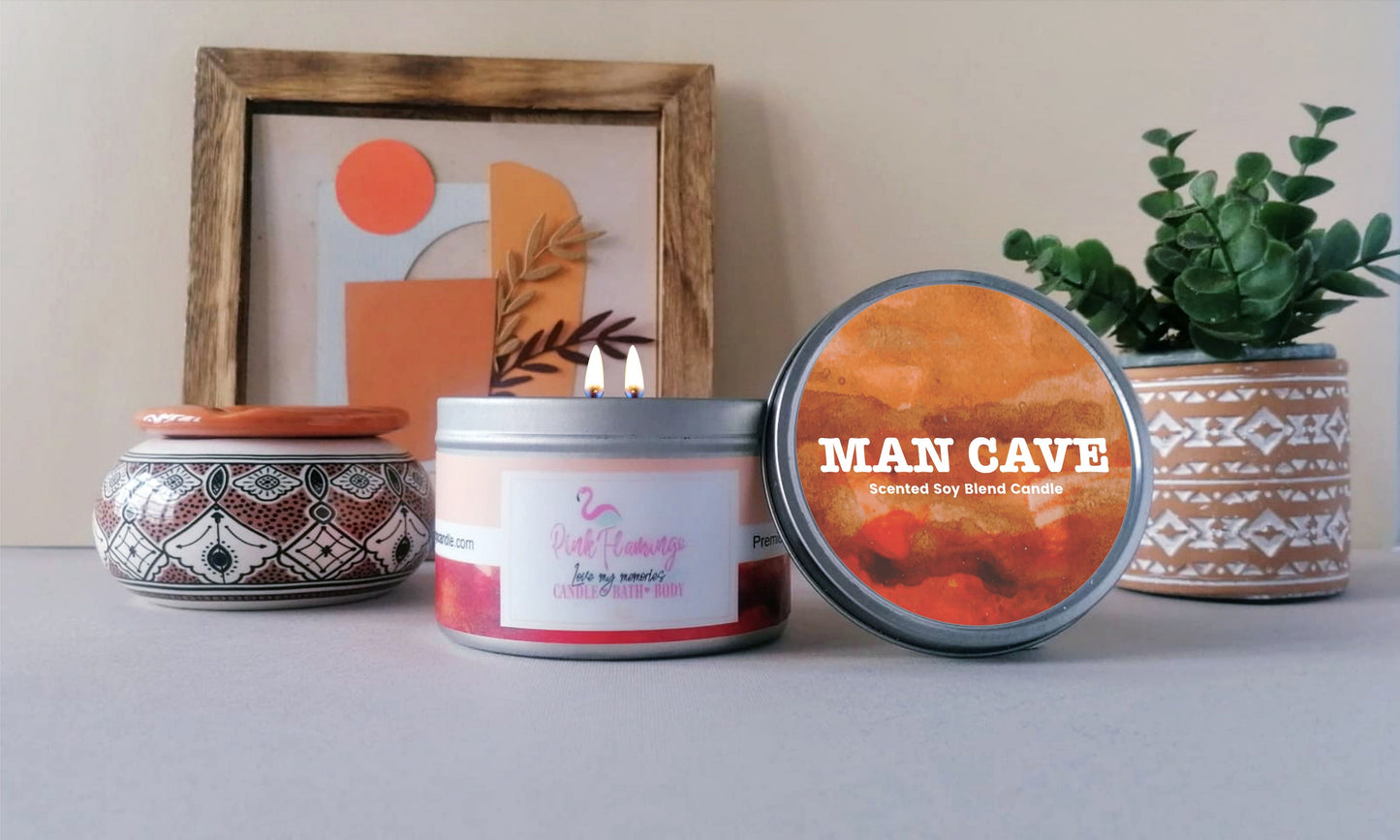 Man cave Candle, Sandalwood and leather