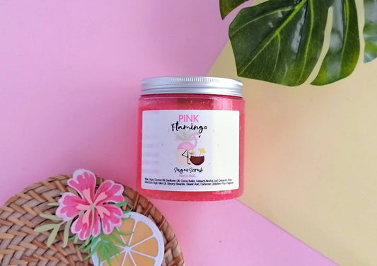 Pink Flamingo 🦩  | Coconut Oil Sugar Scrub 8oz - PinkFlamingoCandle