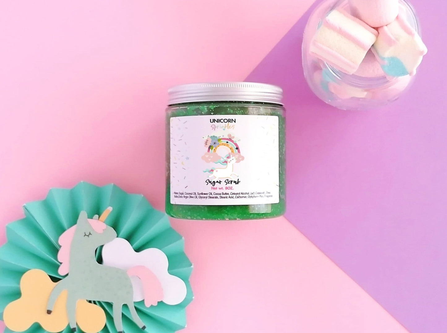 Unicorn Sprinkles Sugar Scrub Gift Box Set 8oz