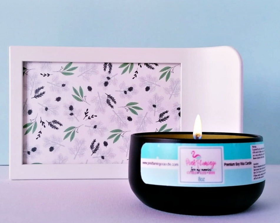 White Christmas soy wax Seasonal Candle, 8oz