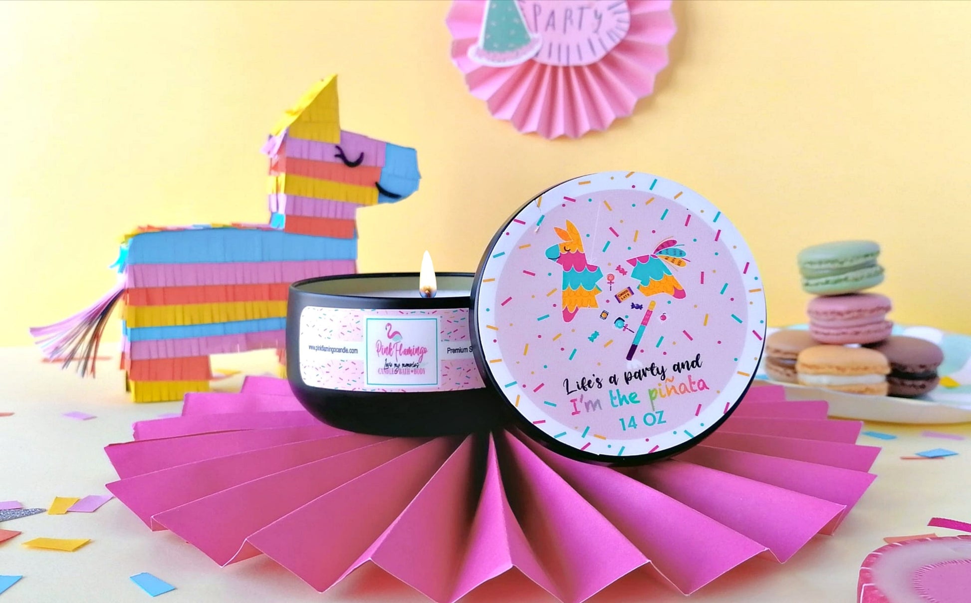 Life's a party, I'm the piñata | Happy Candle - PinkFlamingoCandle