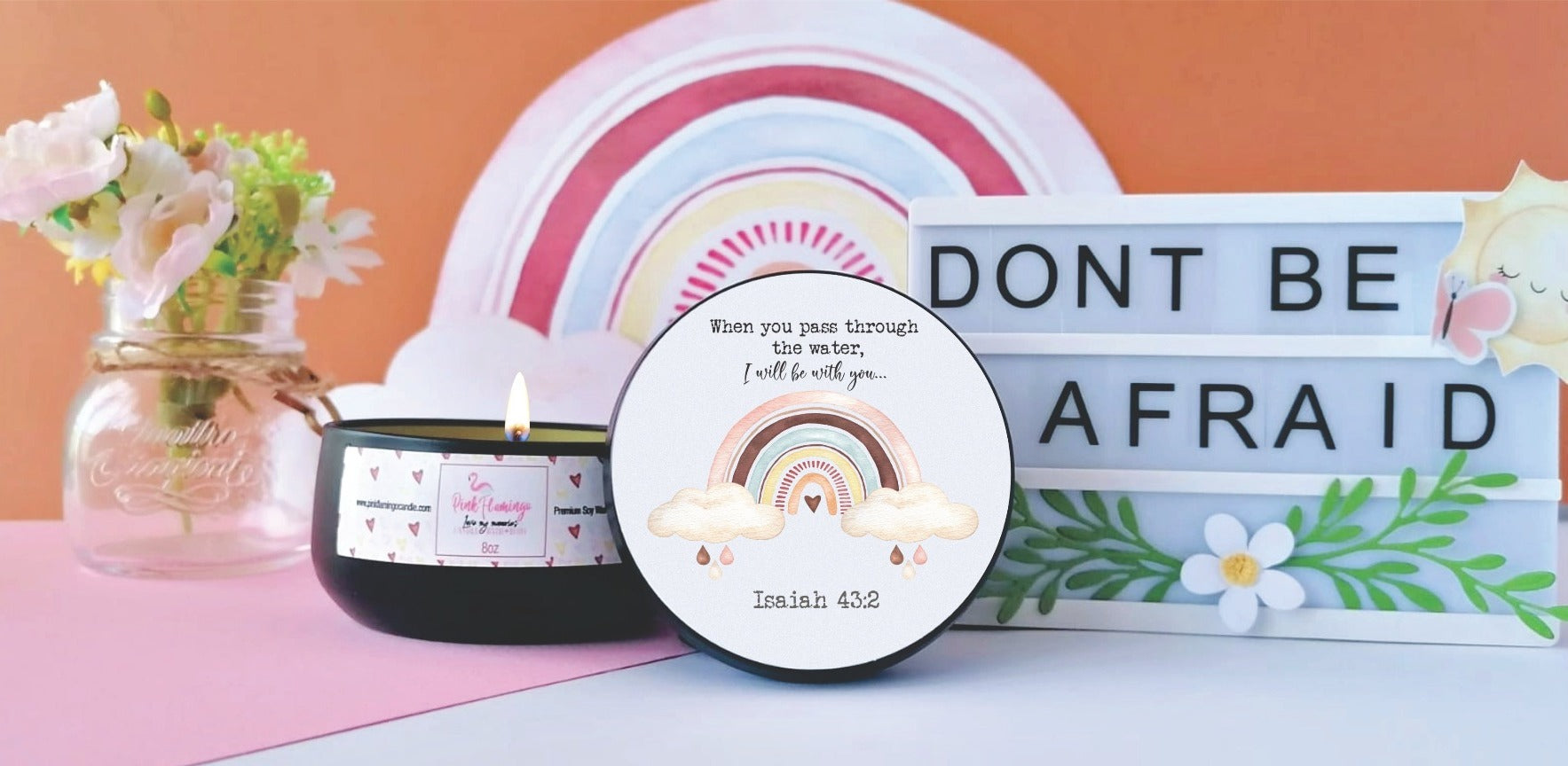 Isaiah 43:2 Candle- Faith Candle Collection - 8oz