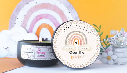 handcrafted whimsical soy candle pastel styling