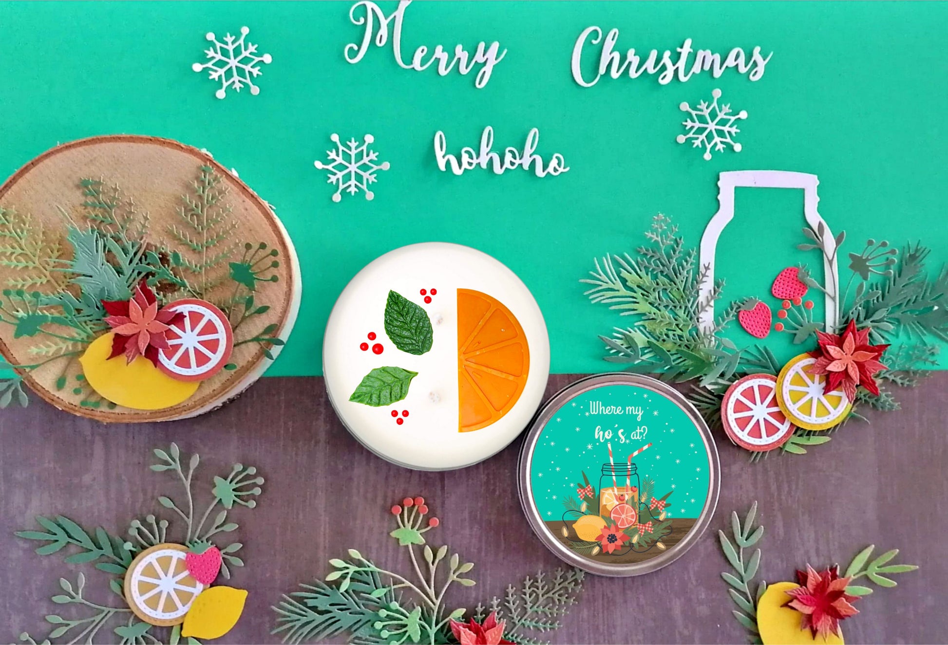 Where my ho's at? Seasonal candle 14 oz Santa Gift , Christmas Gift