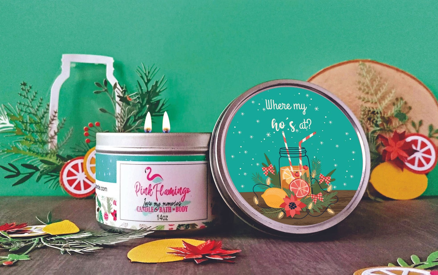 Where my ho's at? Seasonal candle 14 oz Santa Gift , Christmas Gift